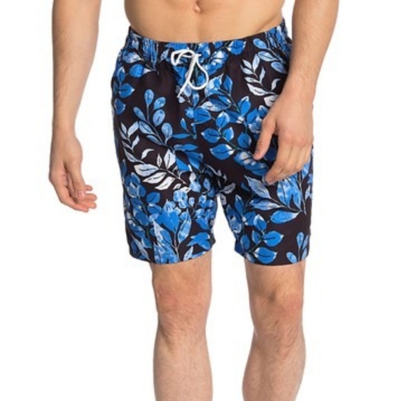 New w/Tags Kennington Men's Floral Wave Swim Trunks - XL - Picture 2 of 3
